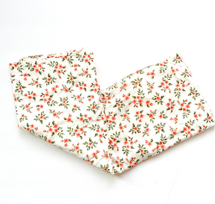 Coral Pink Floral Swaddle Blanket