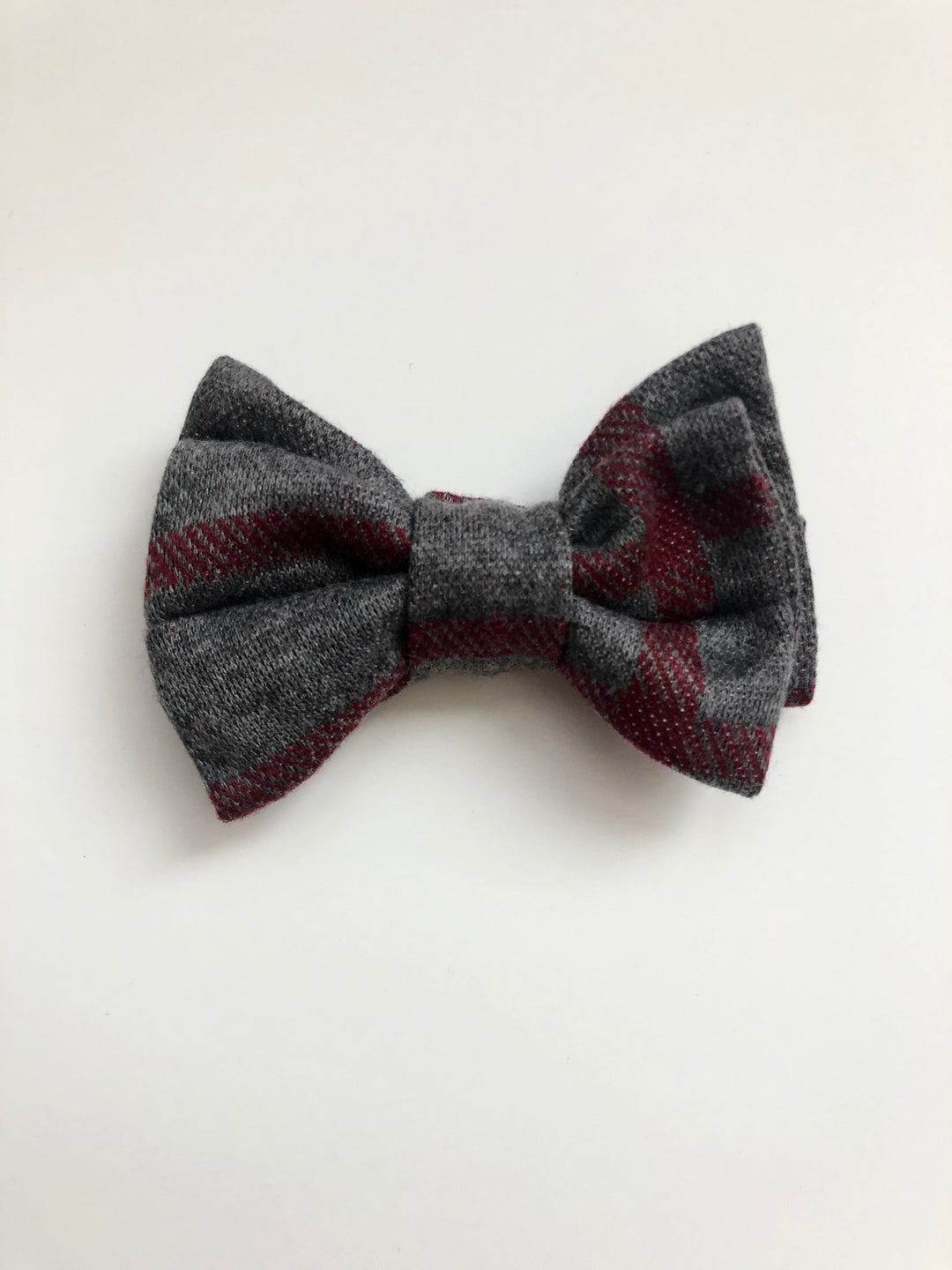 Cranberry Plaid Bow Tie