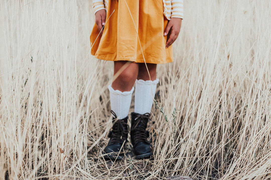 Ruffle Top Knee High Socks