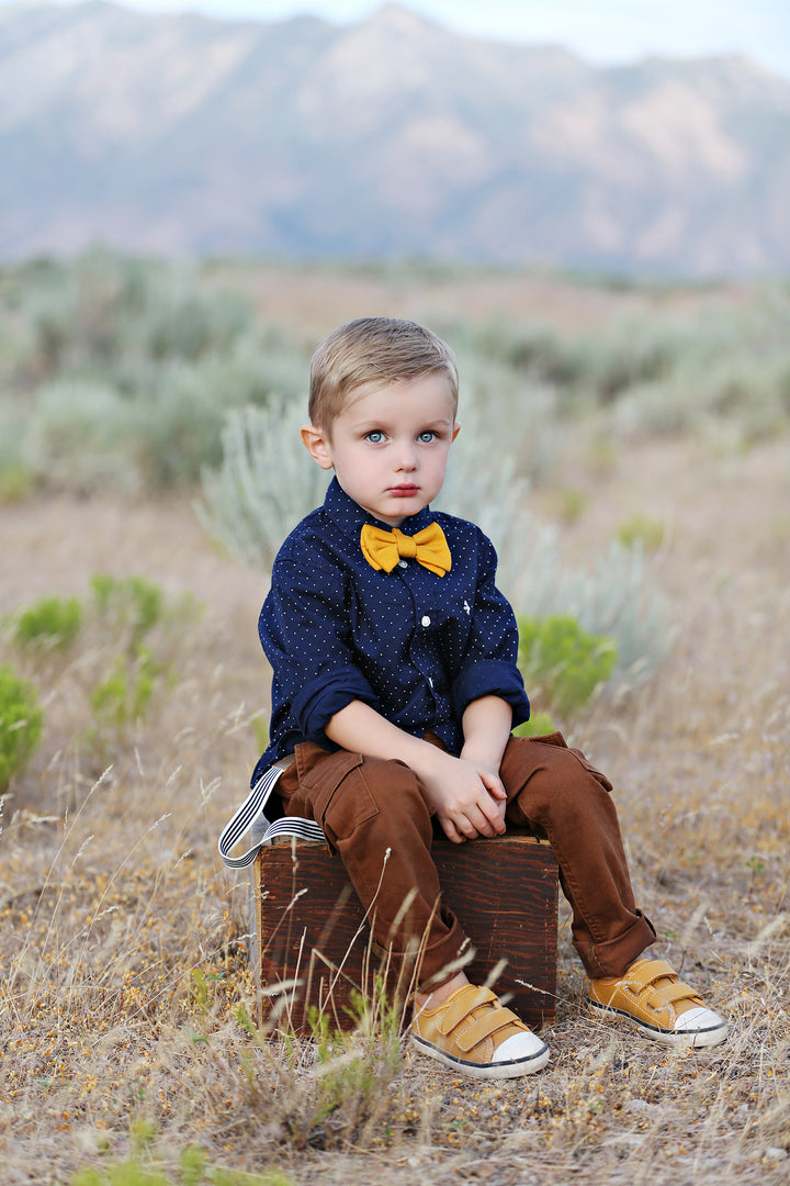 Solid Mustard Bow Tie