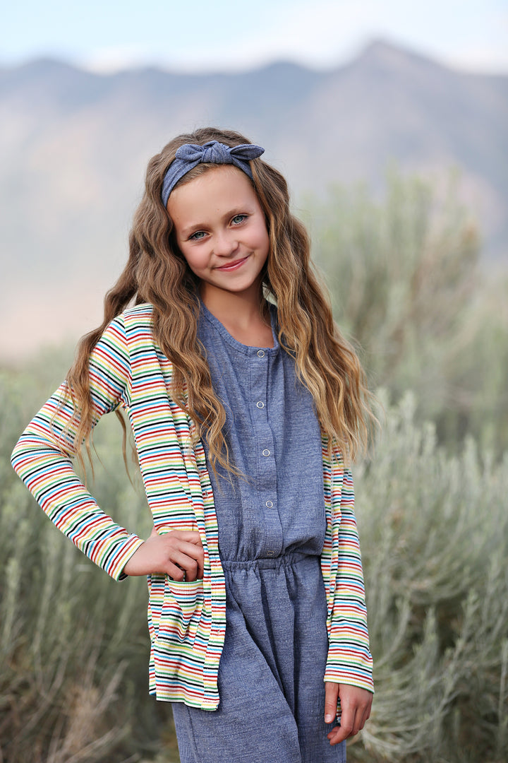 Rainbow Rib Knit Cardigan