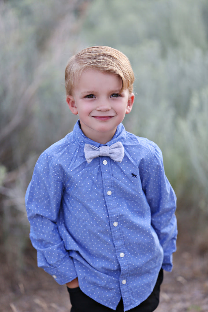 Light Heather Grey Bow Tie