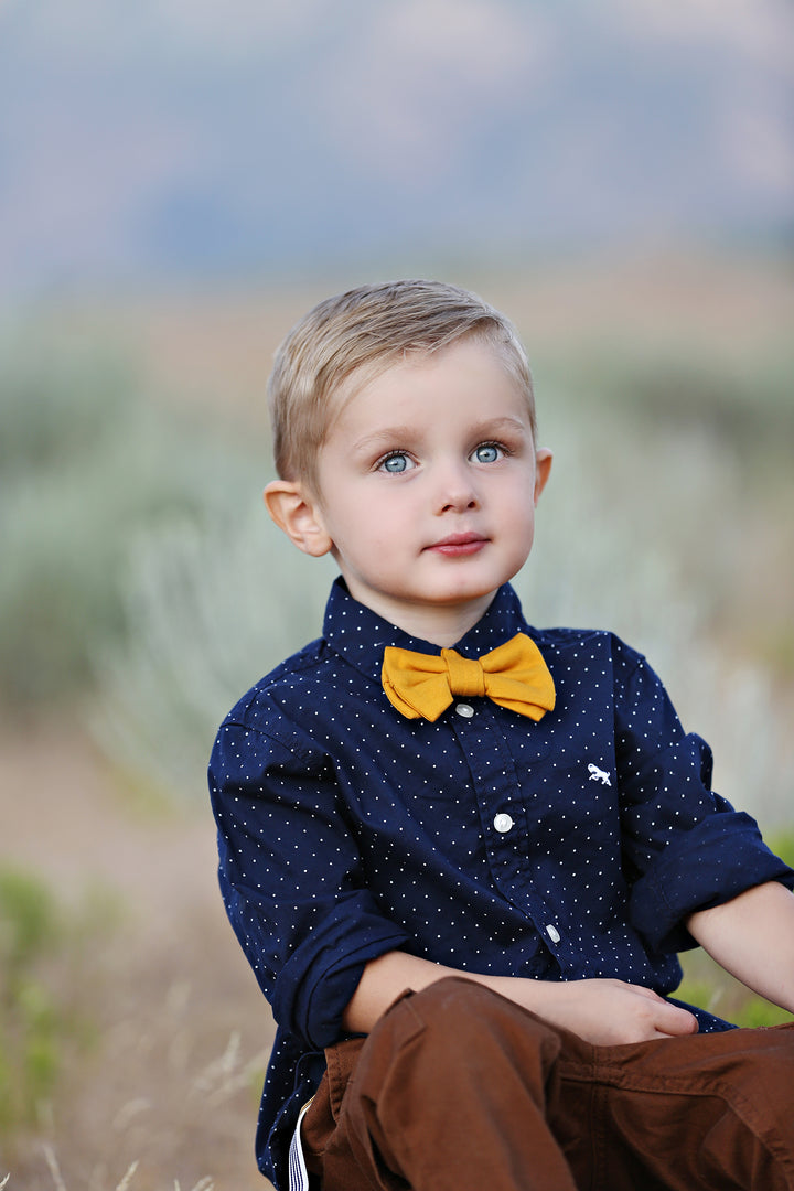 Solid Mustard Bow Tie