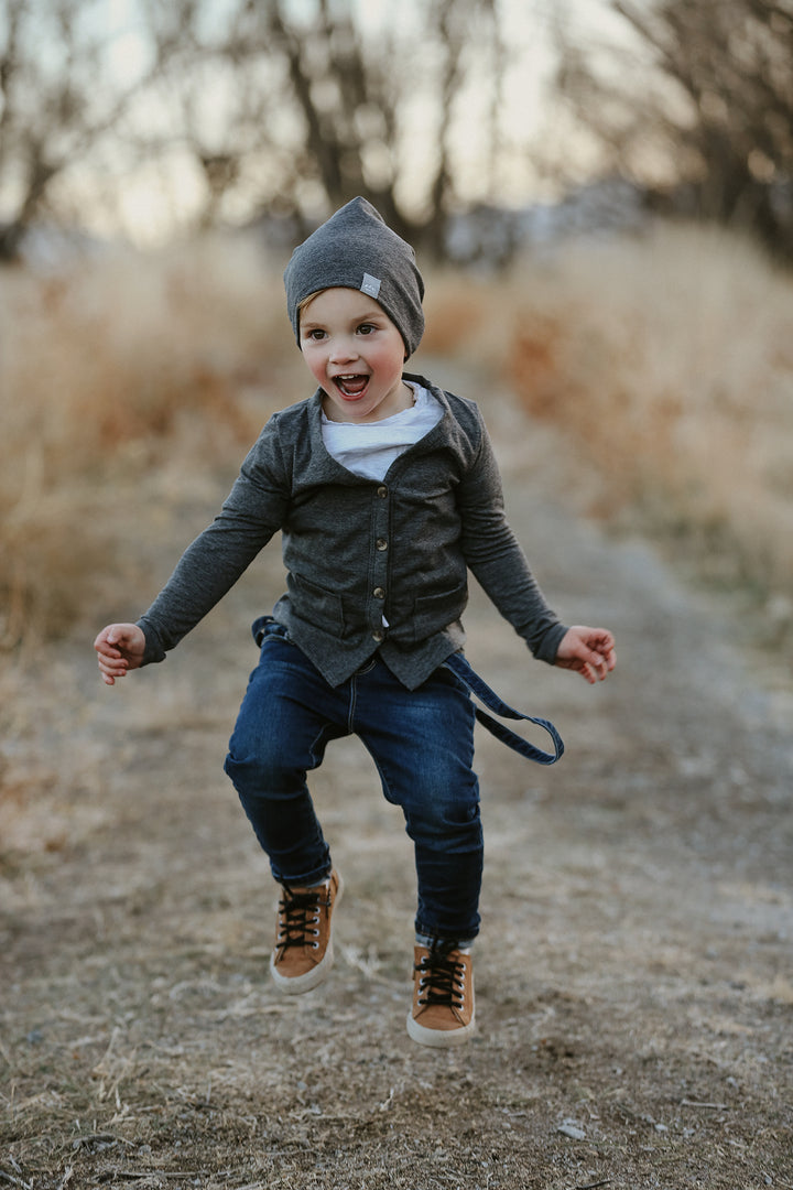 Heathered Coal Grey Cardigan