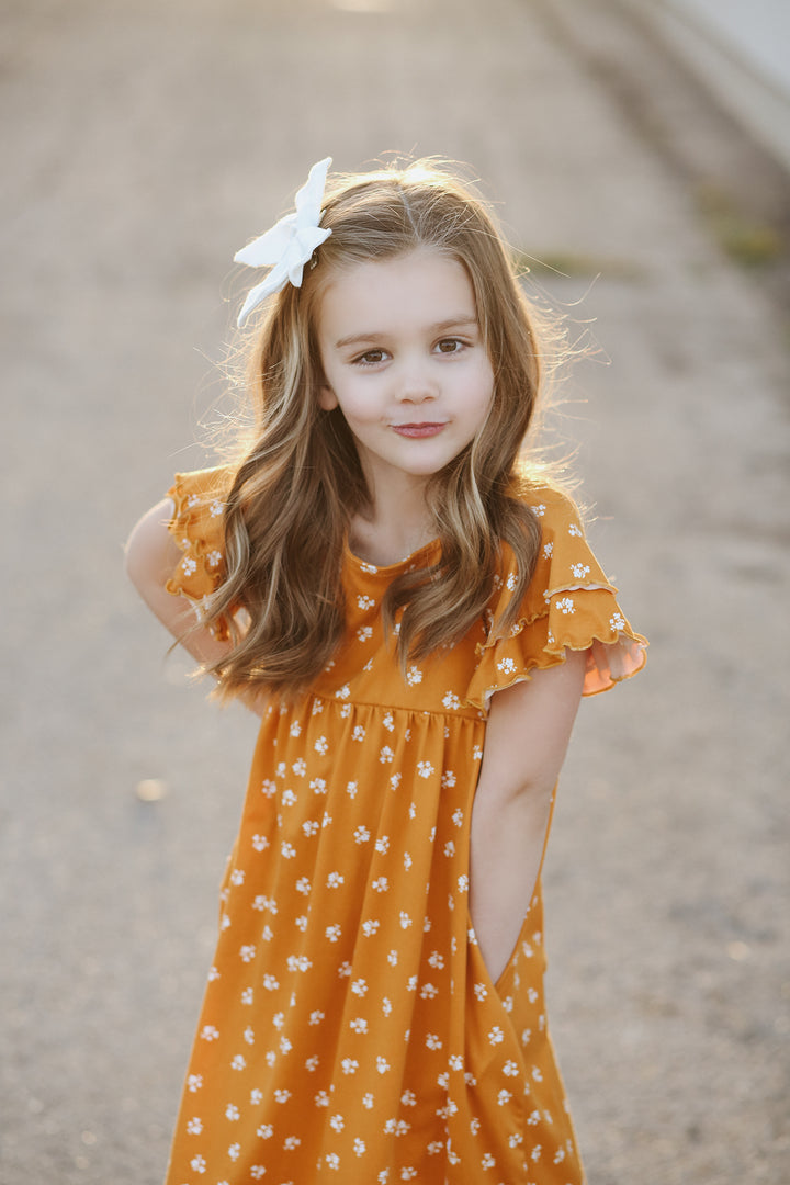 Millie Mustard Floral Dress