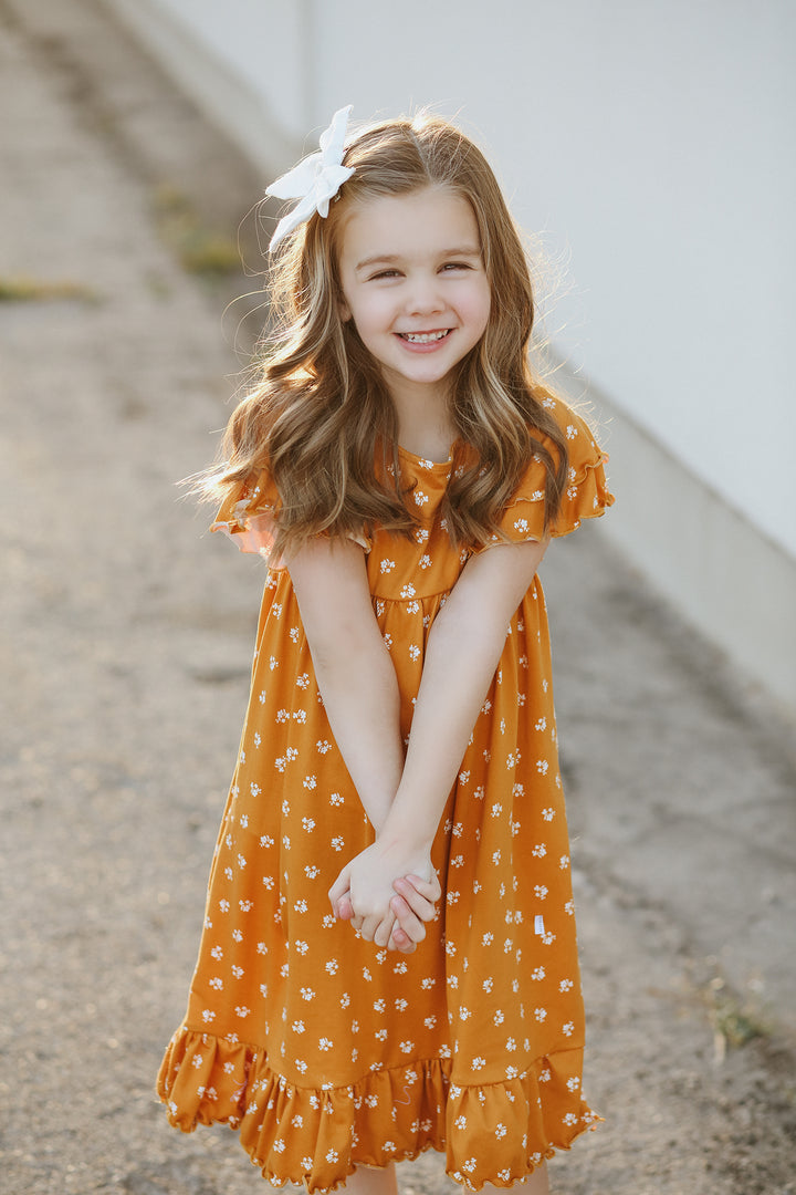 Millie Mustard Floral Dress