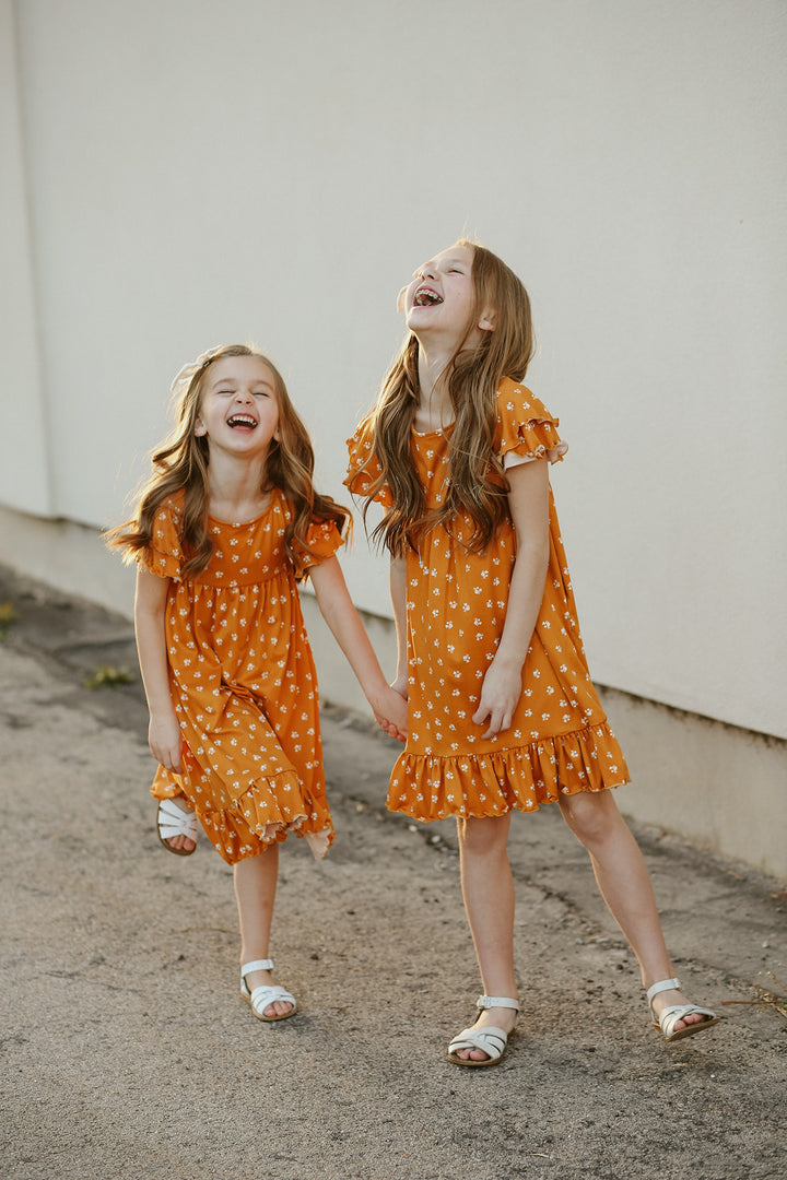 Millie Mustard Floral Dress