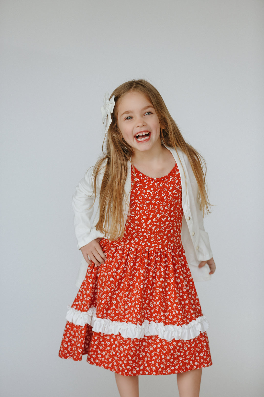 Olivia Burnt Coral Floral Dress