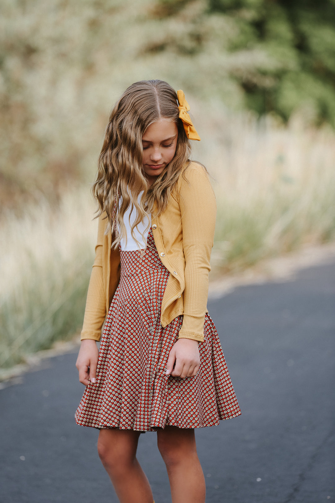 Mustard Rib Knit Cardigan