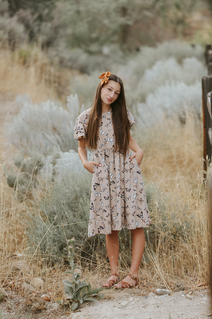 Etta Tan Butterfly Dress