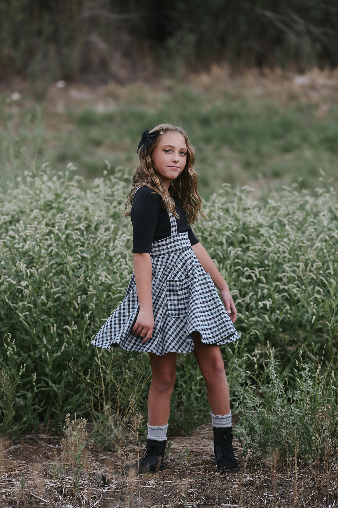 Polly Hunter Green Gingham Jumper Dress