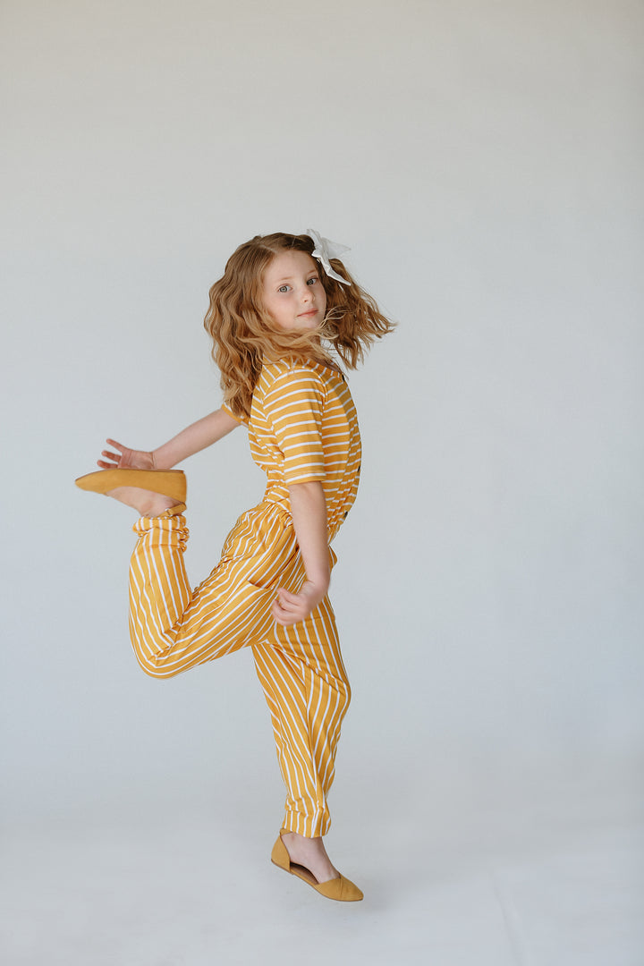 Harper Mustard Stripe Romper