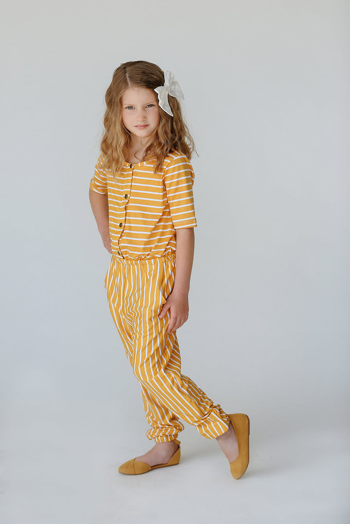 Harper Mustard Stripe Romper