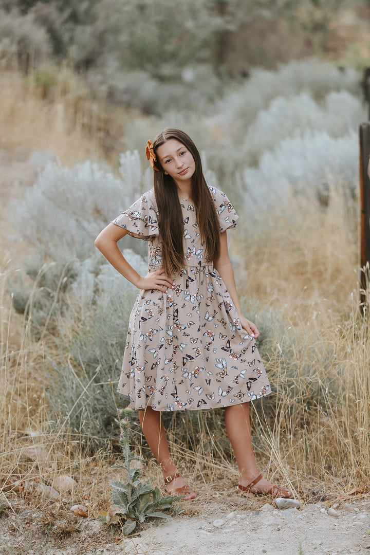 Etta Tan Butterfly Dress