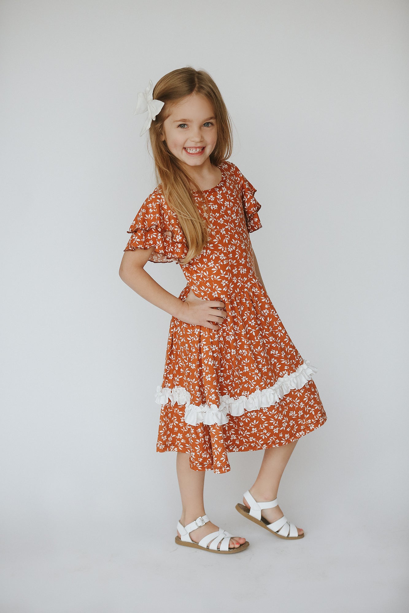 Olivia Rust Floral Dress