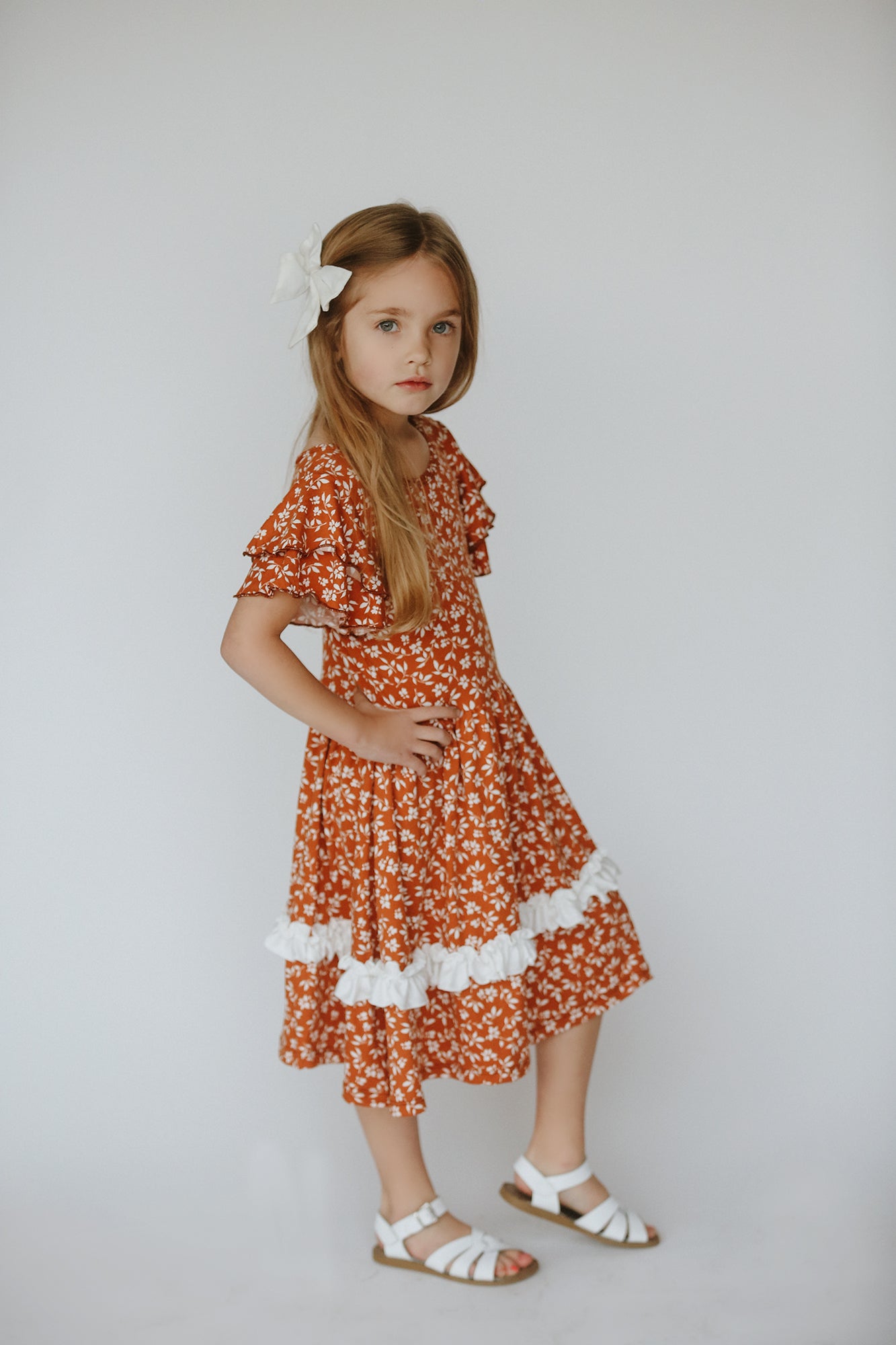 Olivia Rust Floral Dress
