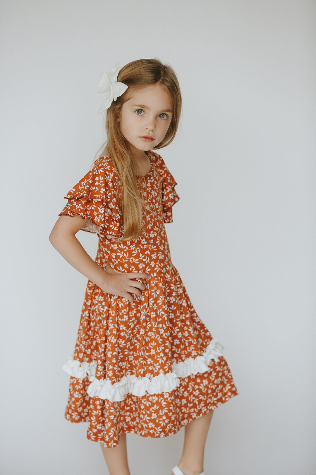 Olivia Rust Floral Dress