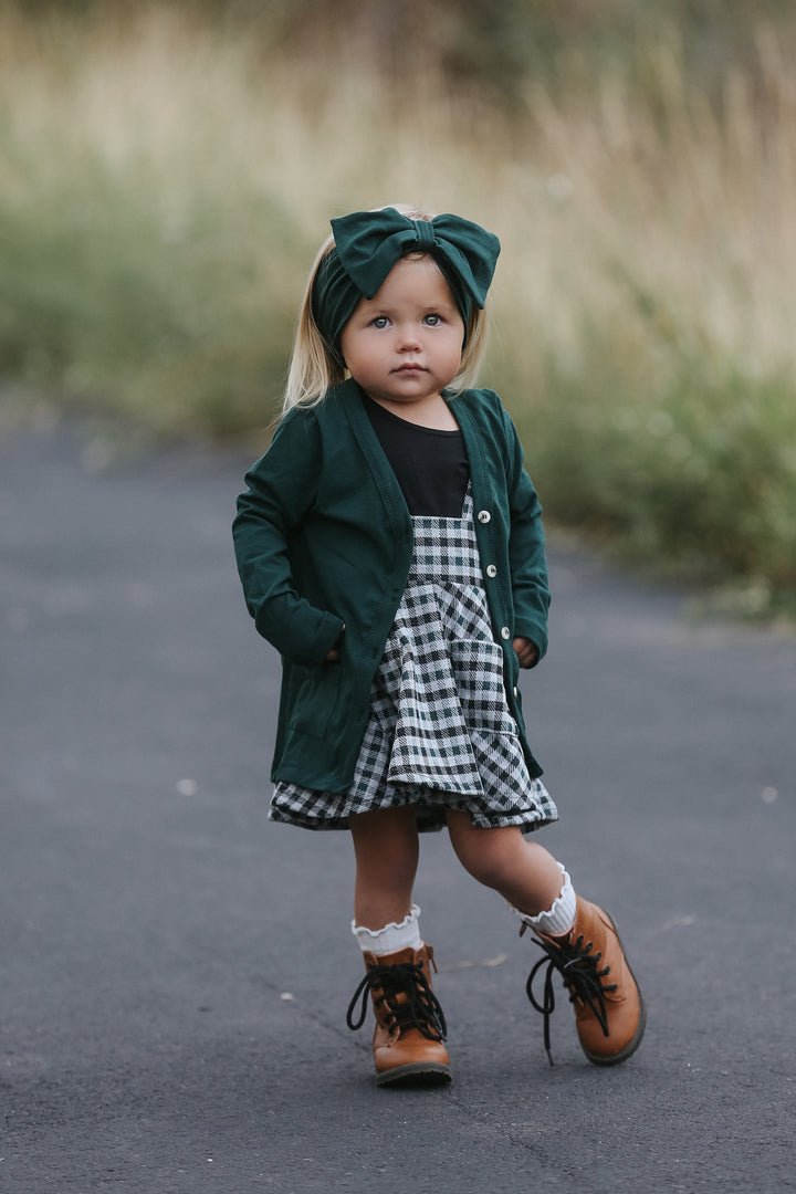 Polly Hunter Green Gingham Jumper Dress