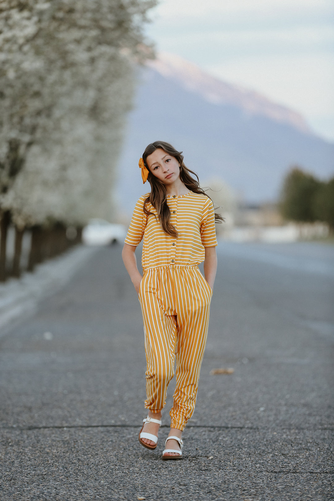 Harper Mustard Stripe Romper