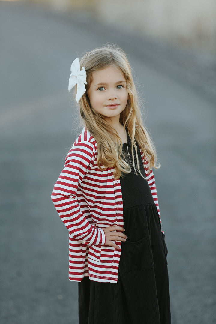 Ruby Red Stripe Cardigan