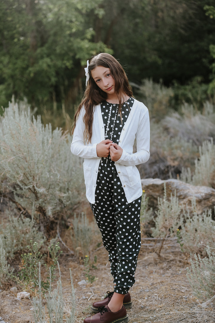 Rosie Olive Dot Romper