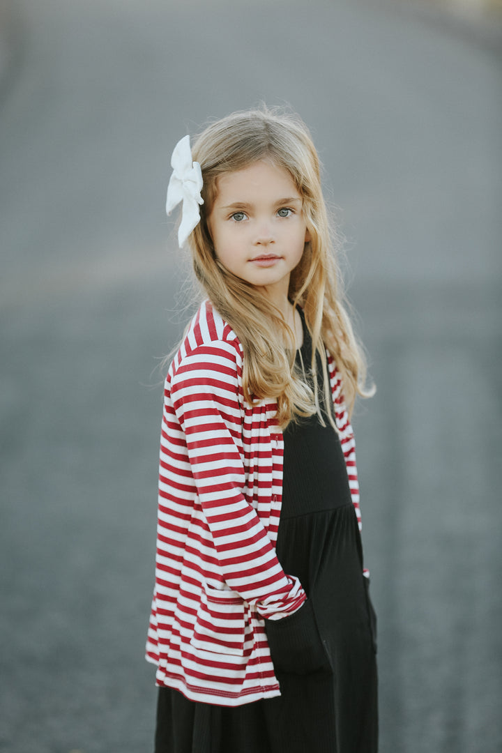 Ruby Red Stripe Cardigan