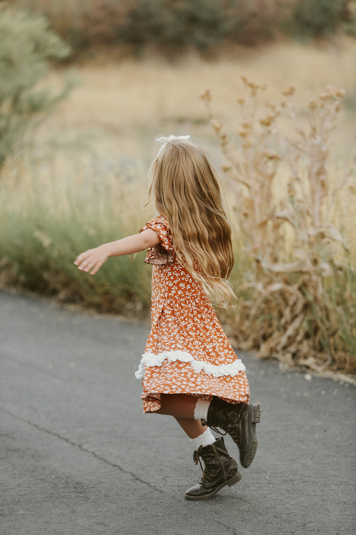 Olivia Rust Floral Dress