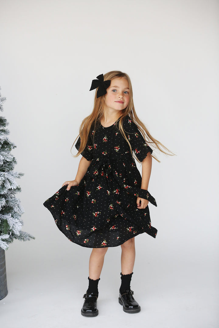 Clara Red Floral Dress