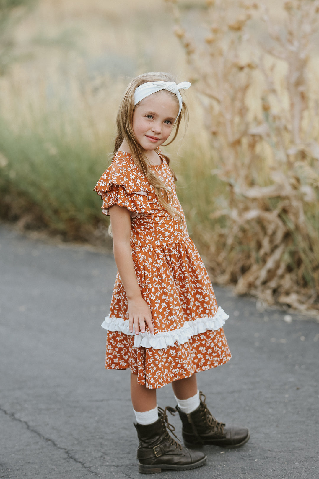 Olivia Rust Floral Dress