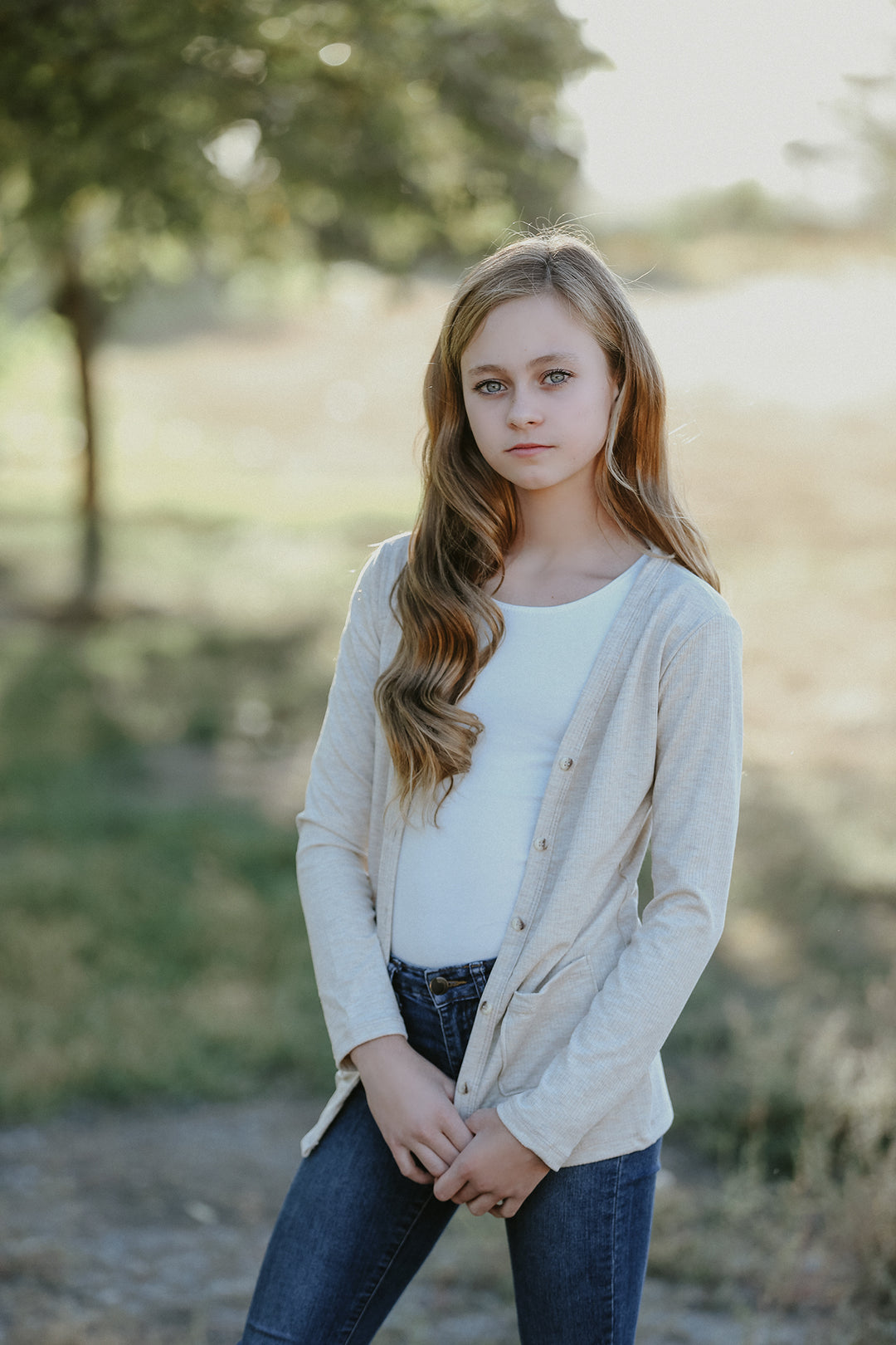 Oatmeal Rib Knit Cardigan