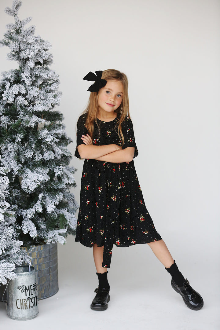 Clara Red Floral Dress