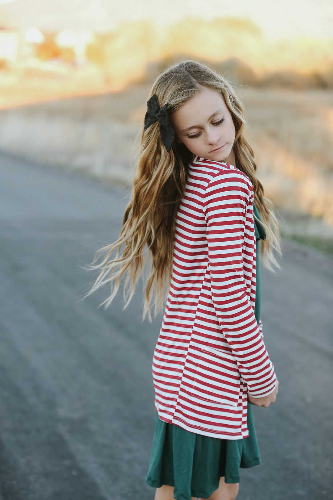 Ruby Red Stripe Cardigan