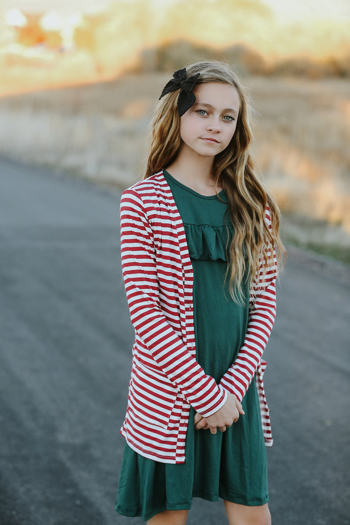 Ruby Red Stripe Cardigan