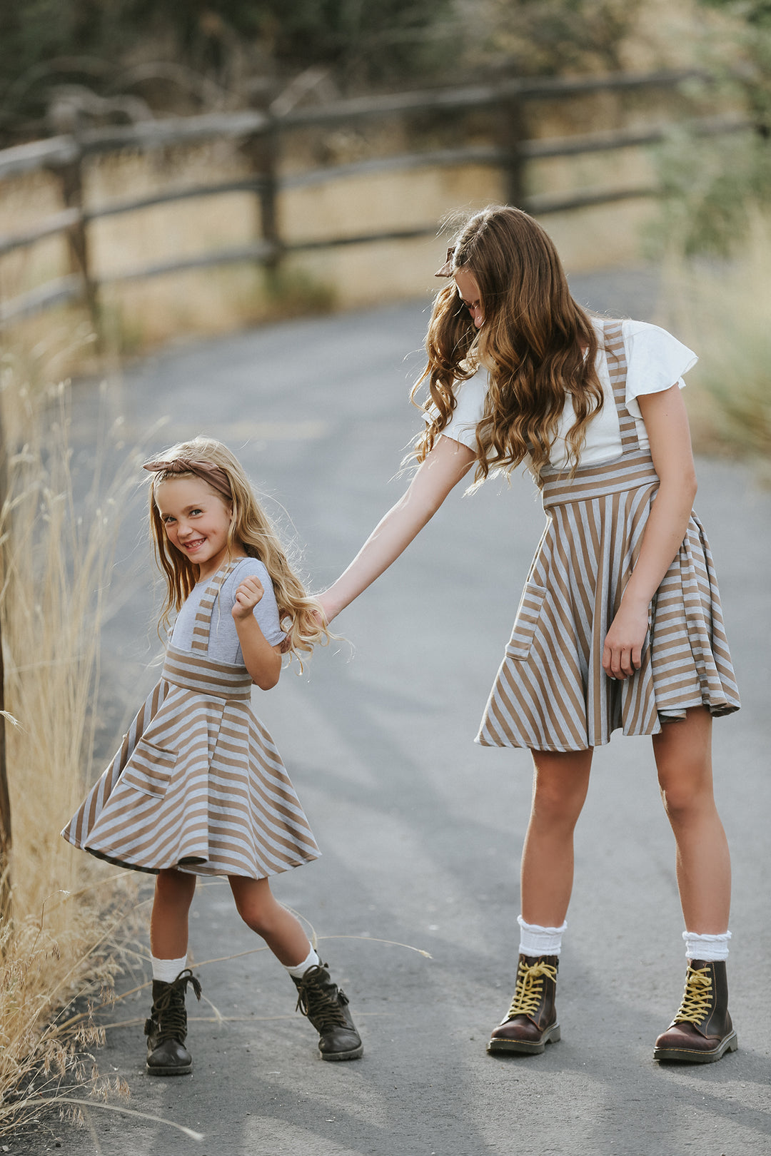 Polly Mocha Stripe Jumper Dress