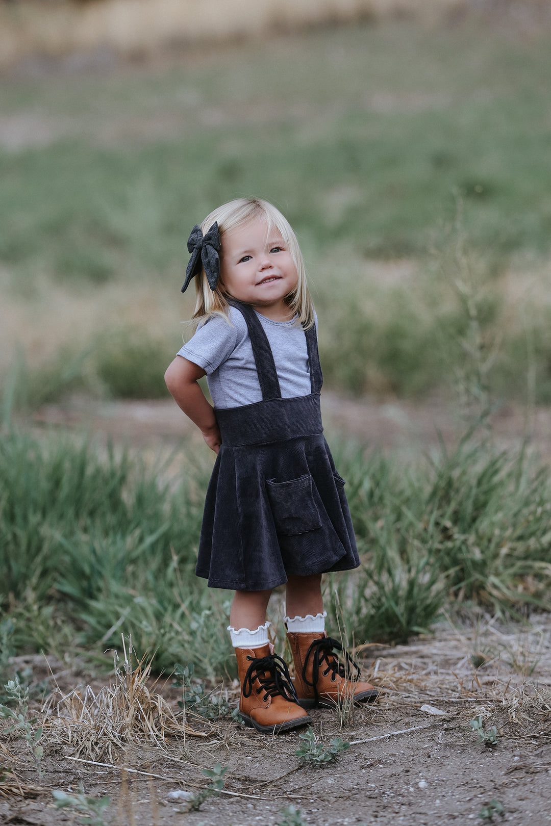 corduroy jumper dress Polly Pinafore Grey Corduroy Jumper Dress 3T