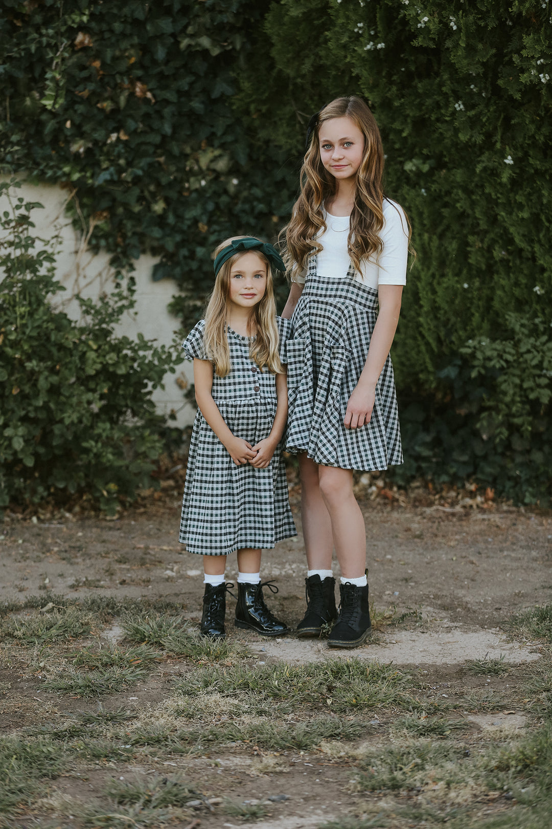 Polly Hunter Green Gingham Jumper Dress