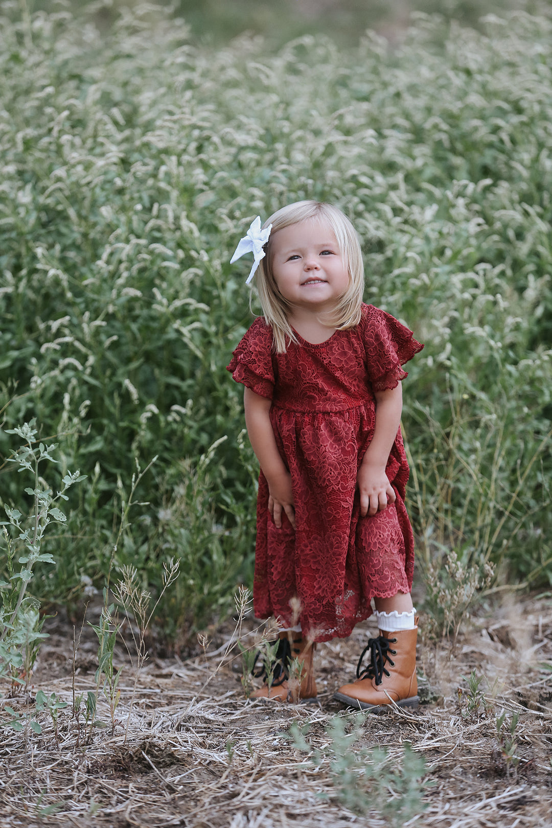 Eden Burgandy Lace Dress