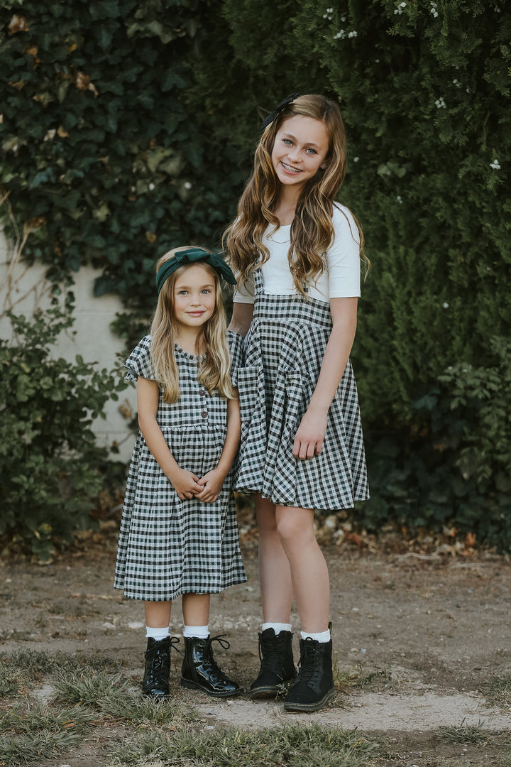 Polly Hunter Green Gingham Jumper Dress