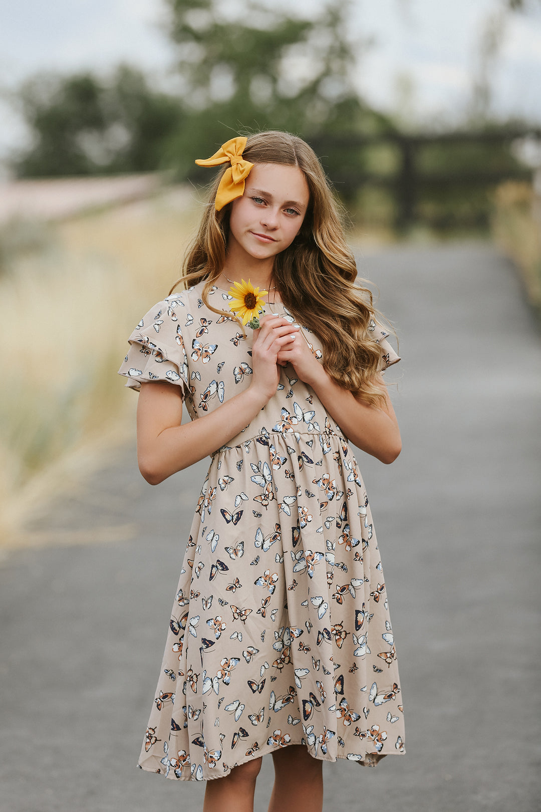 Etta Tan Butterfly Dress