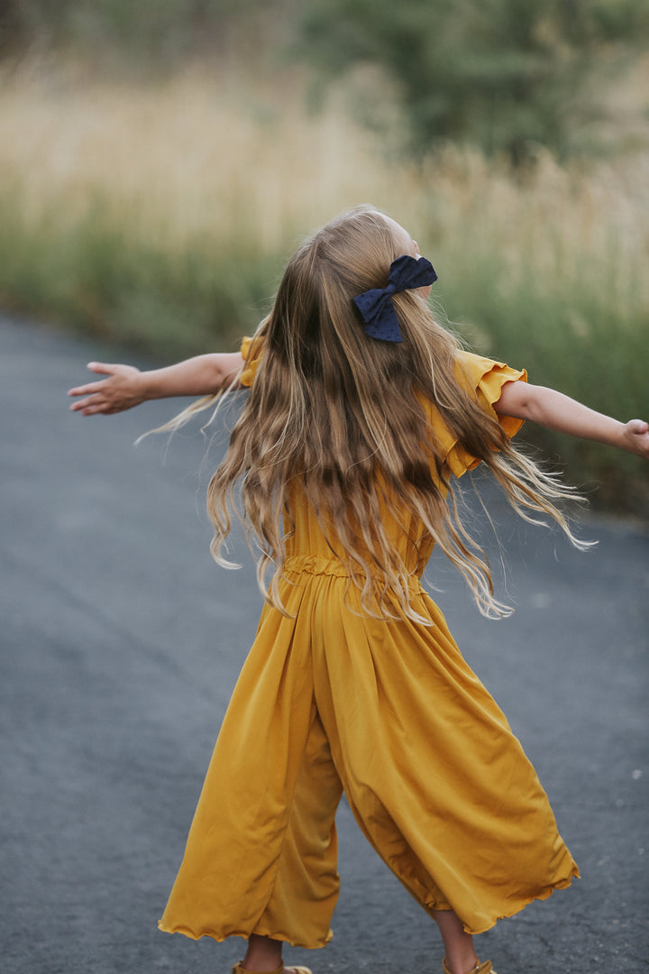 Jules Super Wide Leg Mustard Romper