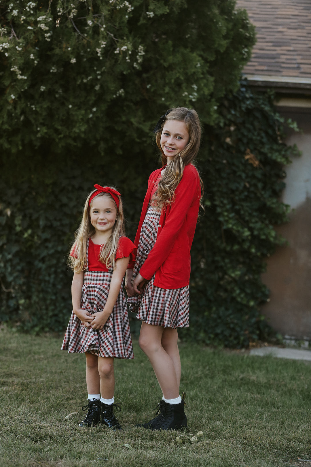 Polly Pinafore Red Gingham Jumper Dress