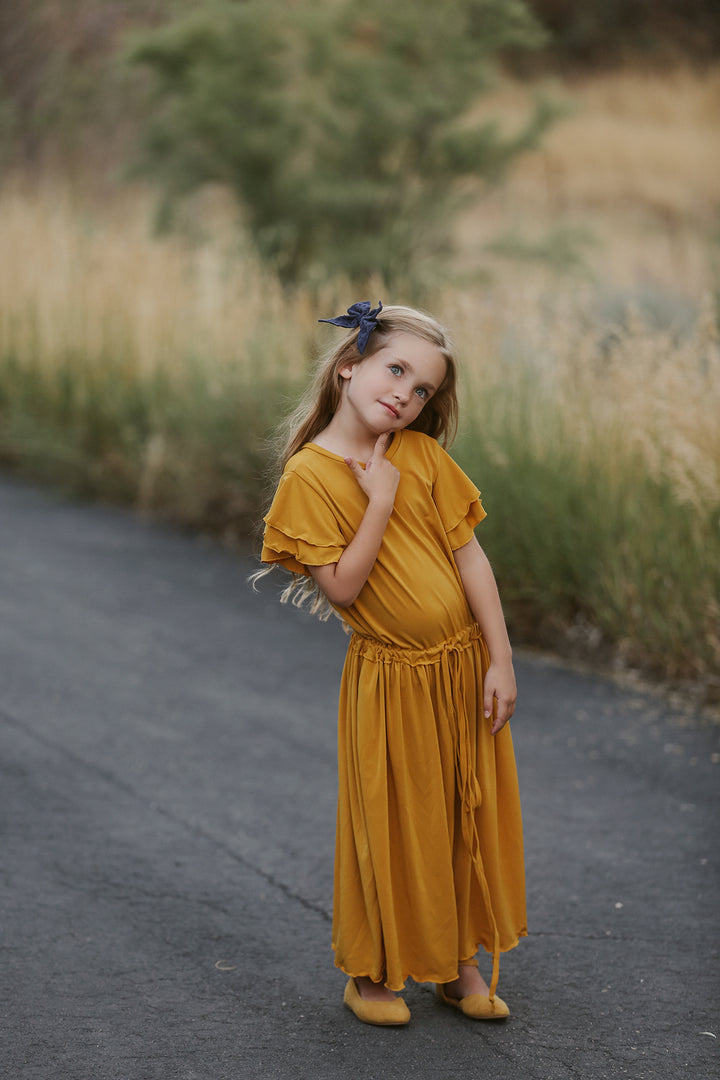 Jules Super Wide Leg Mustard Romper