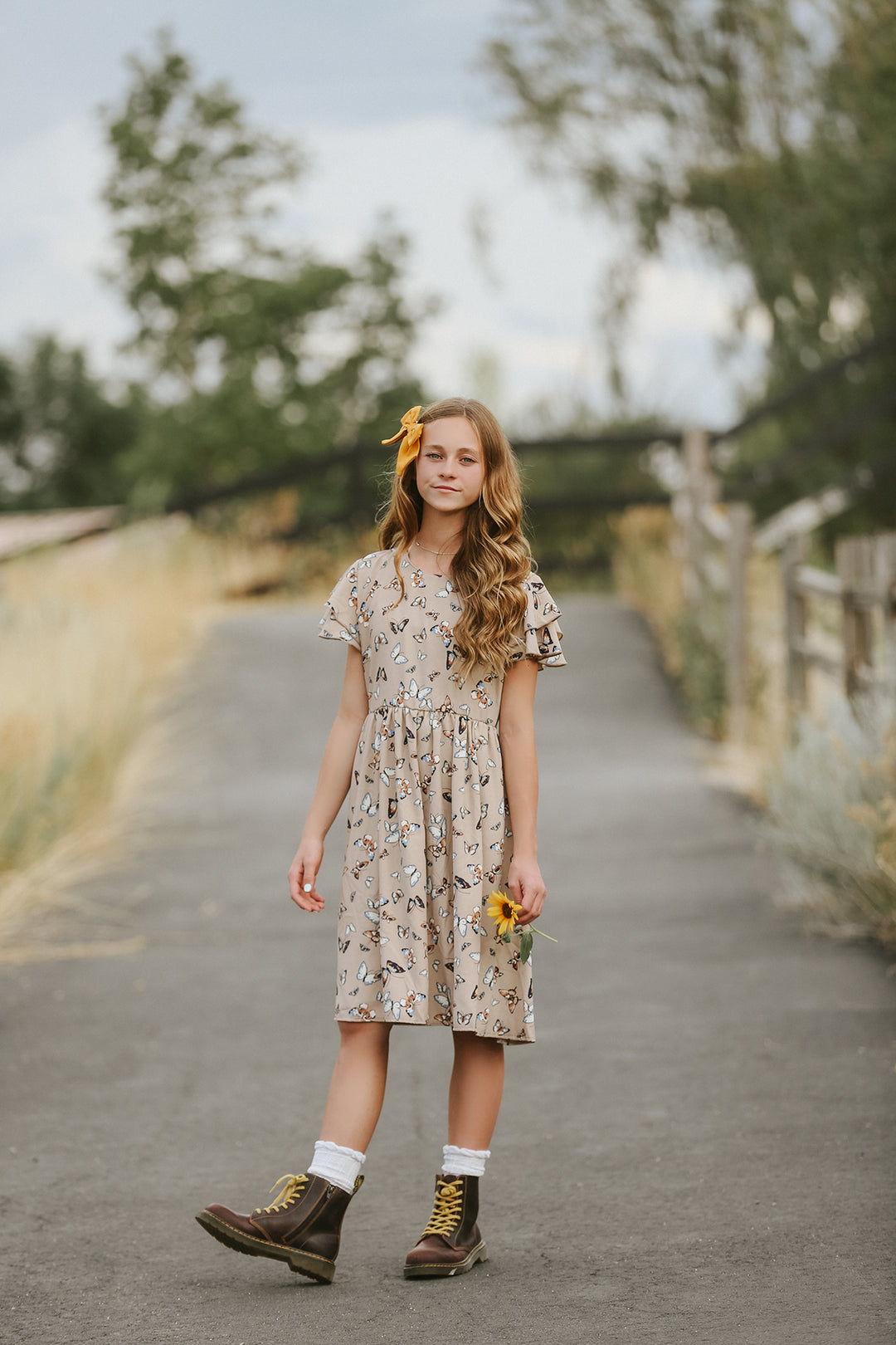 Etta Tan Butterfly Dress